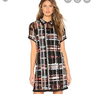 Parker Greyson Dress peach multi beaded sequin